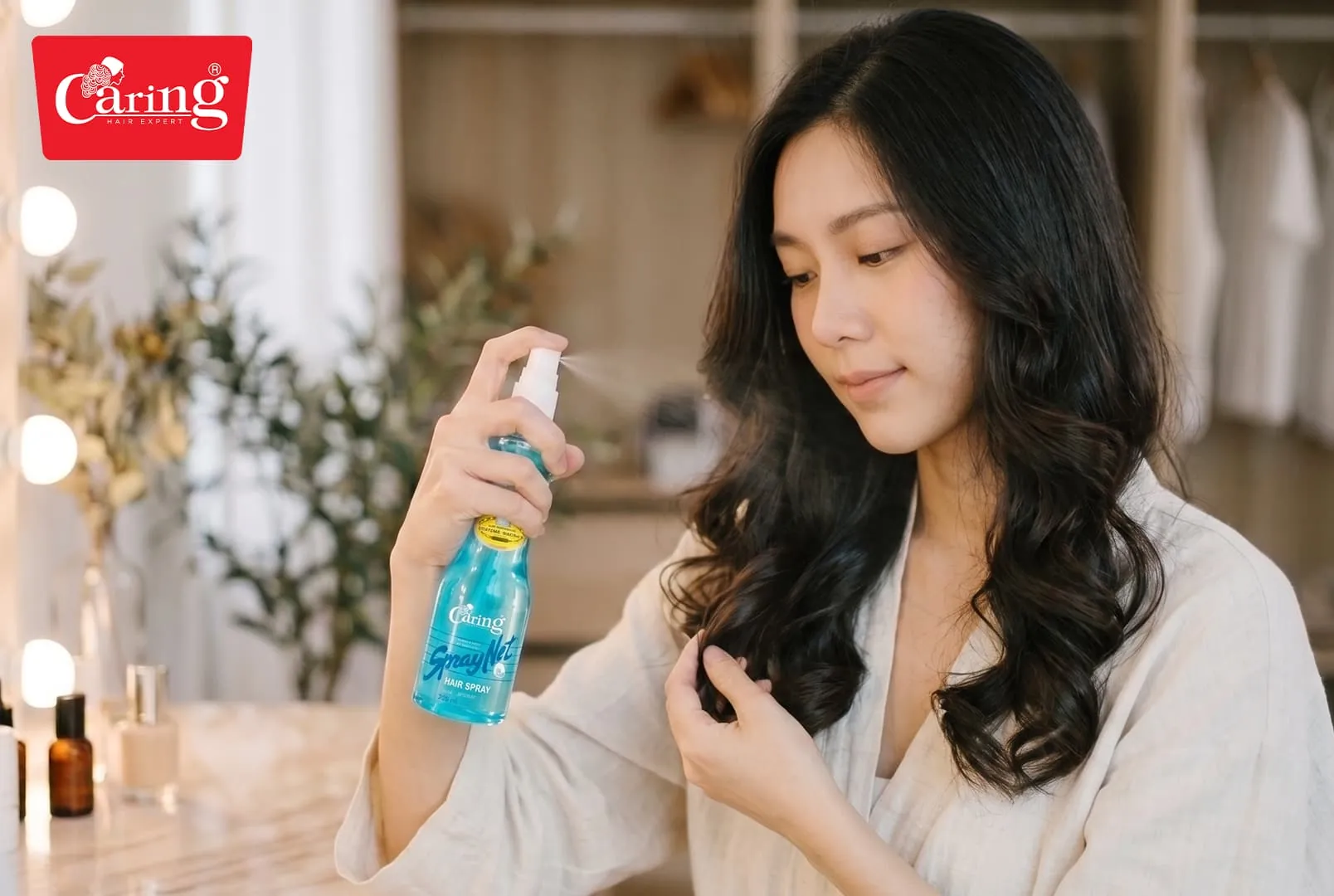 สเปรย์ล็อคผม Caring Spraynet